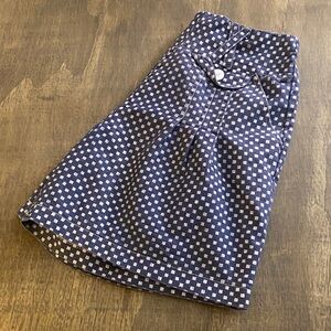 Handmade Navy Blue Printed Longline Shorts